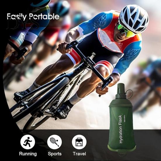 Faltbarer Trinkwasserbehälter TPU Weichflasche Feldflasche Lebensmittelqualität Auslaufsicher Sport BPA Frei Auslaufsicher Faltbar Outdoor Hydration