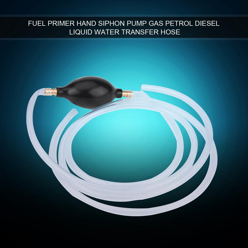 Fuel Primer Hand Siphon Pump Gas Petrol Diesel Liquid Water Transfer Hose