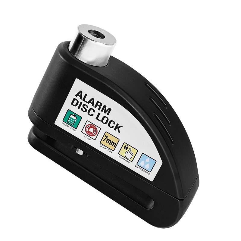 Bicycle Alarm Disc Brake Electric Lock Bike Anti-Theft Wheel Lock Waterproof 110dB with Reminder Cable Keys for Motor Scooter