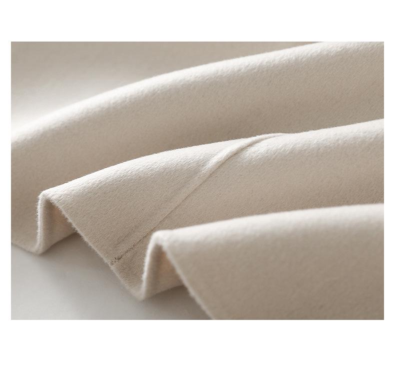 Women's Extra-Long Double-Faced Wool Trench Coat – Classic Suit Collar for Autumn and Winter.