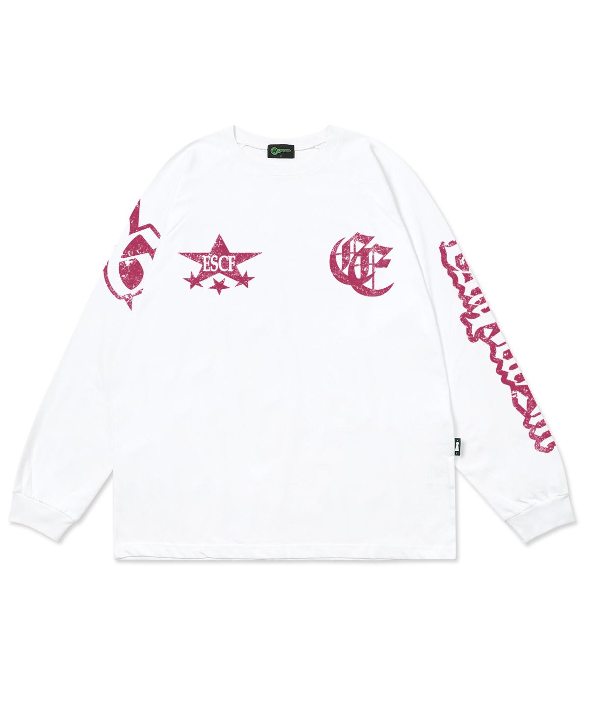 Escape From Escf Star Logo Print Long Sleeve White L
