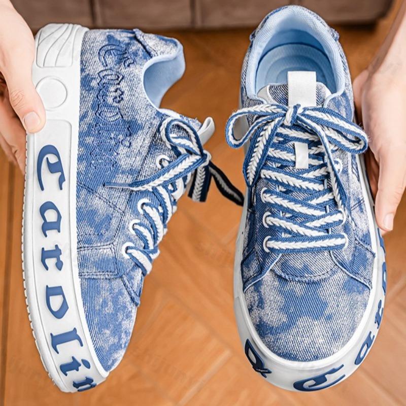 Fashion Fashion Trend Casual Thic Soled Canvas Men's Shoes 2025 New Autumn Low Top Comfortable Versatile Niche Non Slip Chunky sneakers