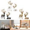 2Pcs Elk Resin Statue Decors Collection Resin Reindeer Sculpture Deer Figurine for Dining Room Desktop Farmhouse Bookshelf Desk