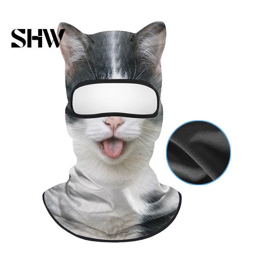 Cycling Face Mask 3D Animal with Ears, Breathable Ice Silk Balaclava for Moisture Wicking Spring Summer, Quick Drying UV Protection Full Cover