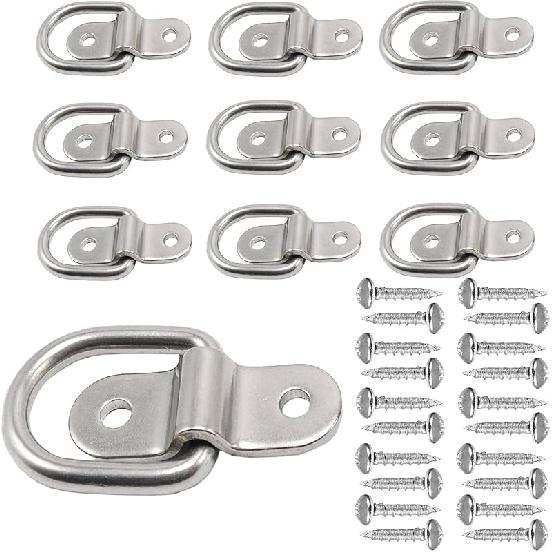 D Ring Tie Down Anchor 1/4" Heavy Duty Trailer Anchor Lashing Rings 2400 Lbs Capacity Trailers Trucks Bed Anchors Bracket Hooks Kit For