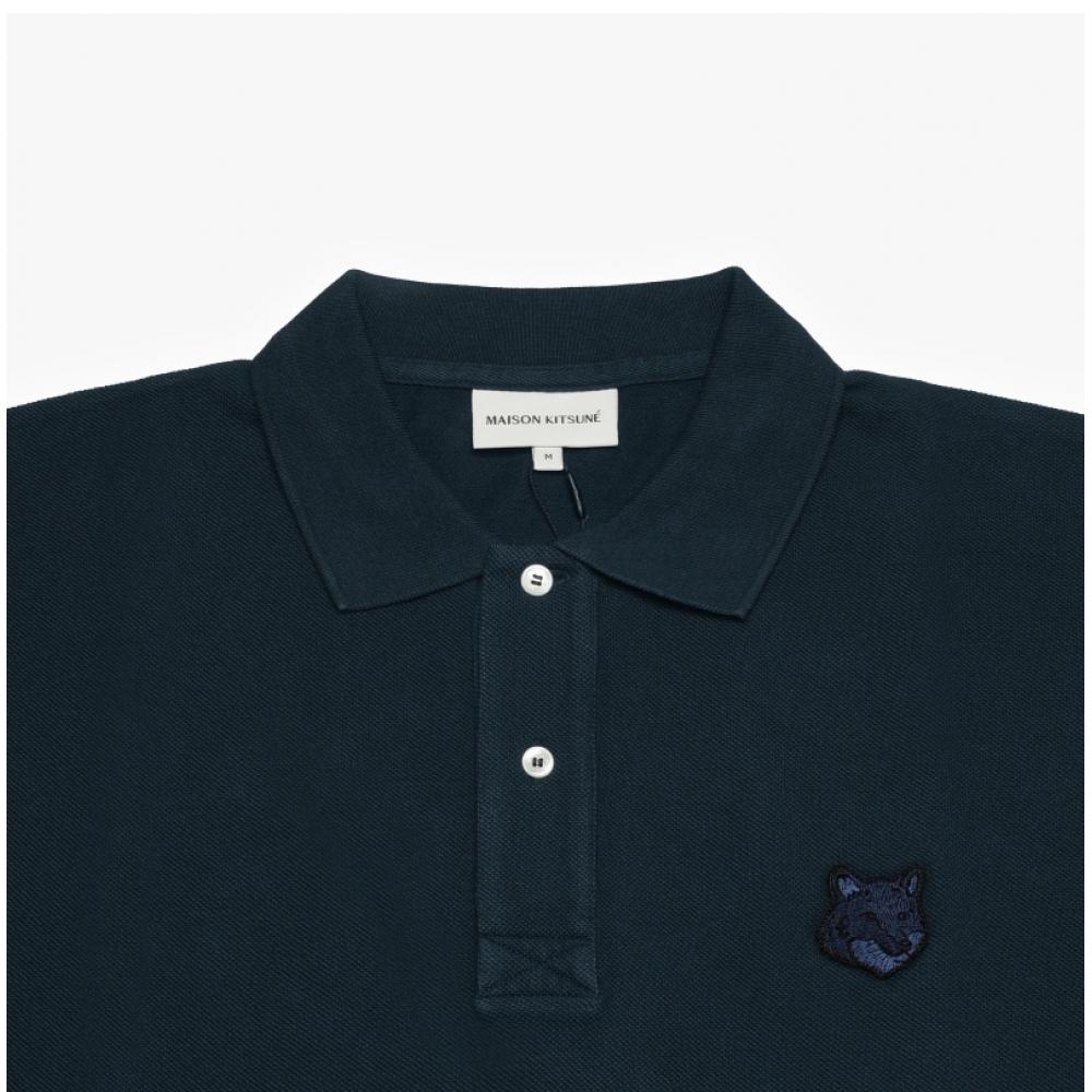 Maison Kitsune Mm00202kj7010 P492 Bold Fox Head Patch Polo Mens Short Sleeve Tee
