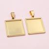 5pcs 10-25mm Inner Size Stainless Steel Square Pendant Cabochon Blank Base Bezel Tray Setting DIY Jewelry Making Accessories