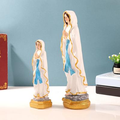 Standing Virgin Mary Statue Blessed Our Lady of Grace Resin Figurine Sculpture Religious Prayer Room Decoration Ornament Christian Catholic Gifts