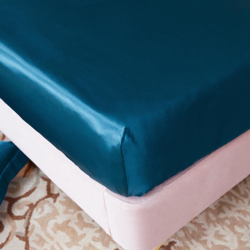 Premium Satin Fitted Sheet with Elastic Band High End Mattress Cover for Single Double Full Queen Beds