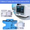 ECG Ruler Transparent Plastic Card with Measurement Scales for Heart Rate Axis PR QRS QT Interval Analysis and Morphology Assessment with Storage Box