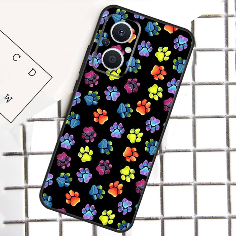 Dog foot Paw Colorful Pattern Phone Case For OPPO Reno 7 8 Lite 8T 10 11 12 13 14 Pro 14F OPPO Find X9 X8 X6 X5 Pro Cover