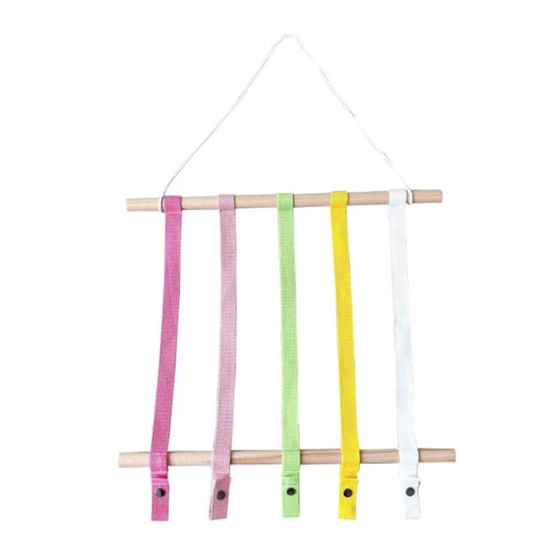 Woven Wooden Sticks Storage Belt Holder Hairpin Hair Clips Headbands Organizer for Teenager Girls Headwear Wall Hanging