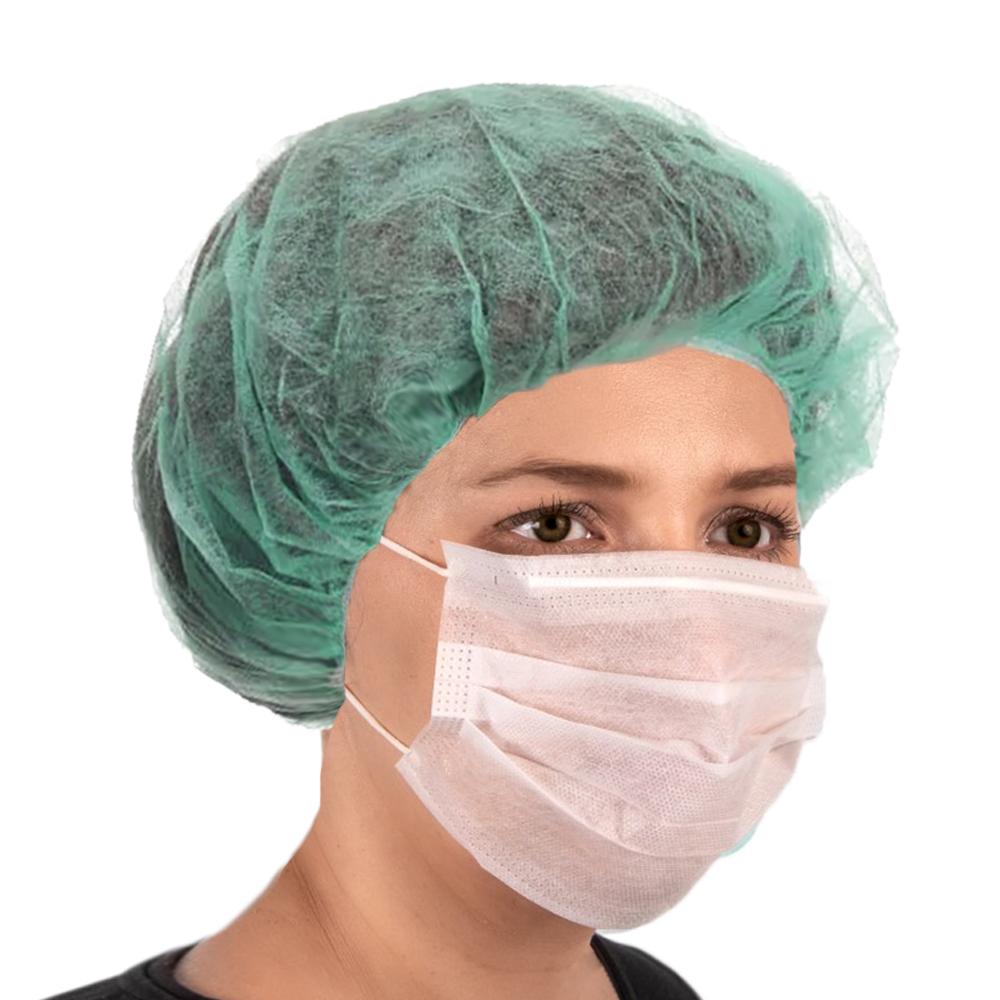 Disposable Cap Green Beret Non-woven 12G 100 Pcs