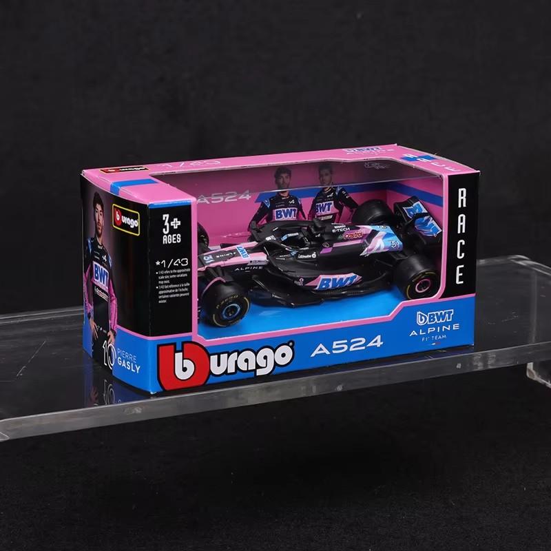 In Stock Bburago F1 Car Super Promotion 1:43 Bwt Alpine A524 Bahrain Japanese Assembly Alloy Micro Diecast Model Custom Toy Gift