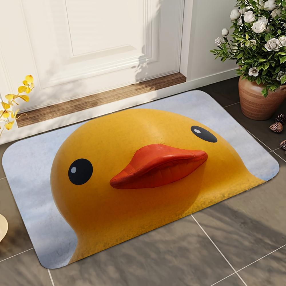1pc Kwaii Yellow Duck Welcome Bathroom Absorbent Mats Anti-Slip Mats Home Decor Supplies Carpets Home Kitchen Floor Mats
