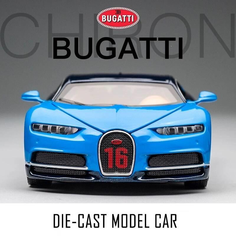 Bugatti Chiron Supersport Simulace Odlévaná a Hračková Vozidla Zvuky a Světlo Natahovací Auto 1:32 Dárky z modelů ze slitin pro děti