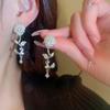 2026 New European and American Rose Earrings for Women, Fashionable Exquisite with Zircon Shining Elegant Charm Zircon