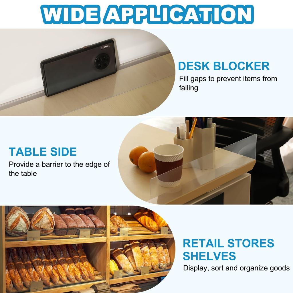 PATIKIL Closet Organizer Shelf X X Acrylic Closet Kitchen Cabinet for Clear Dividers, 4-Pack, 11.1 1.2 2.4" Separators, Shelves, Under-Bed Blockers,