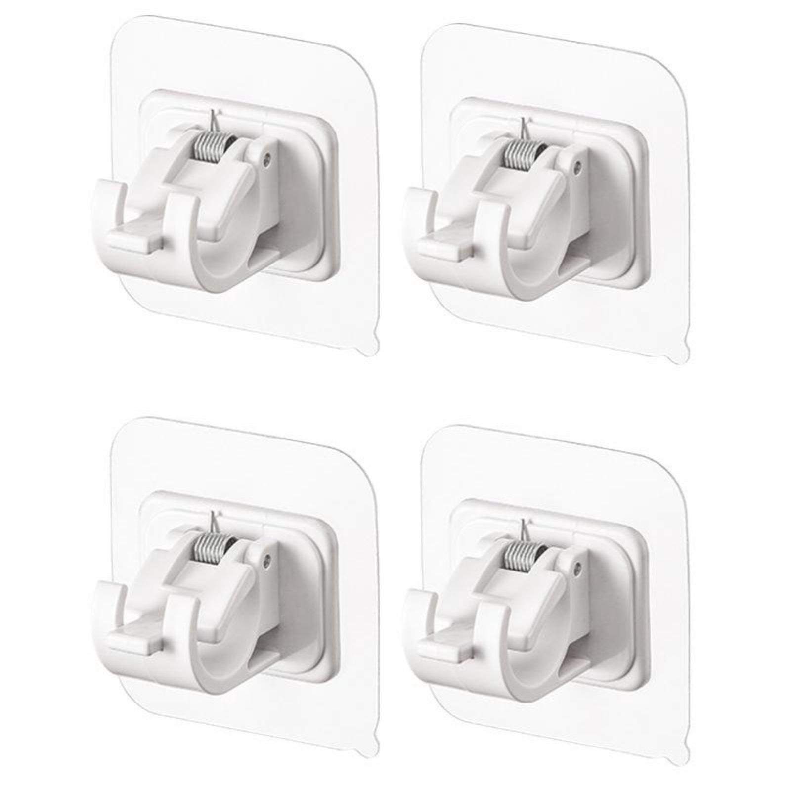 

Curtain Rod Hooks 4pc Self Adhesive Curtain Rod Holders Clips Bracket Wall Mount Curtain Rod Fixing Accessories for Window Drapes One Size белый
