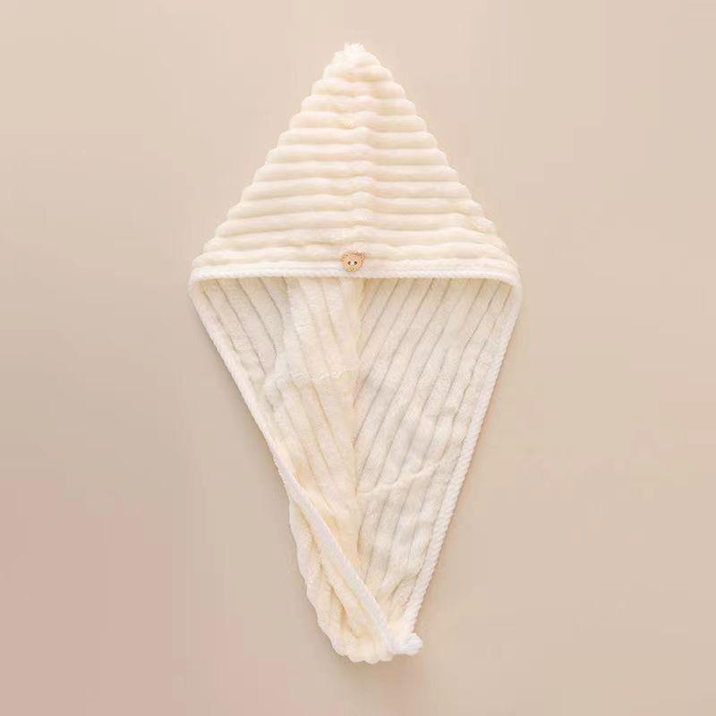 Wave Pattern Dry Hair Cap Towel Thickened Soft Strong Water Absorption Cute Quick-Drying Headband