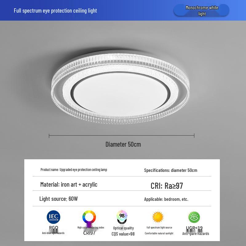 2025 Modern LED Crystal Ceiling Light for Master Bedroom - Minimalist Luxury Design