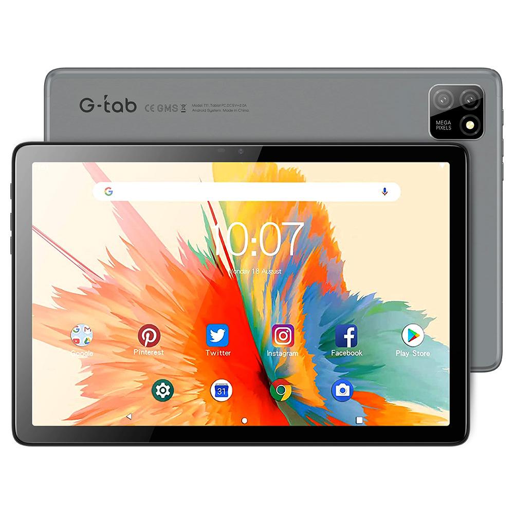 G-tab T11 Android 14 Tablet, 10.1 Inch 1280*800 IPS Screen, Unisoc T606 8 Core Max 1.6GHz, 8GB RAM (4GB +4GB Expansion) 128GB ROM