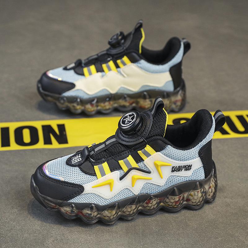 Classmates Boys and Girls Summer Hollow Breathable Mesh Rotating Button Middle School Children Elementary School Casual Sports Shoes