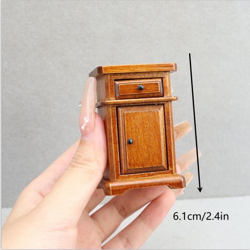 1:12 Dollhouse Miniature Bedroom Bedside Table Furniture Home Model Decor Toy Doll House Accessories