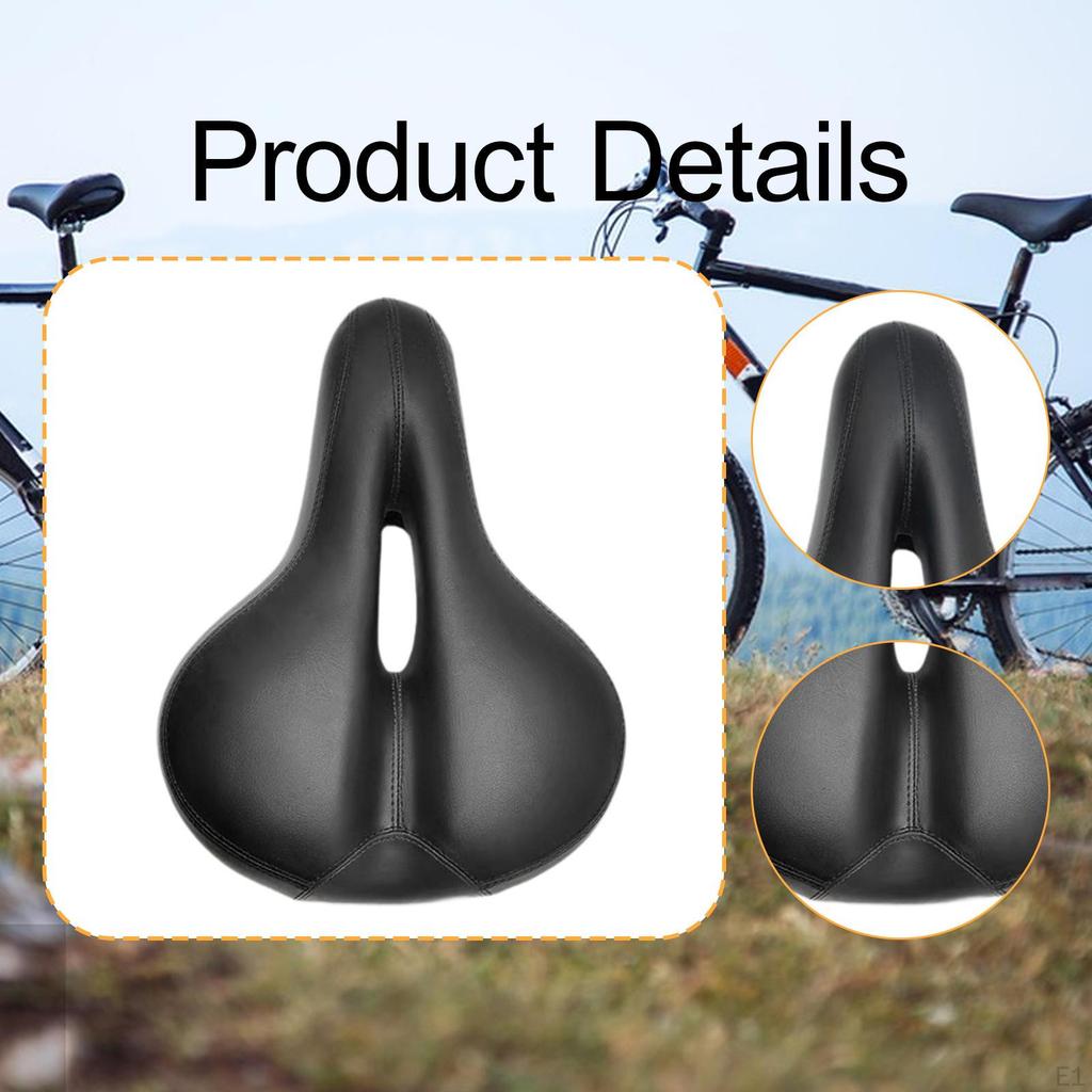 Bicycle Saddle PU Leather Sponge Cycling Seat Comfortable Bike for