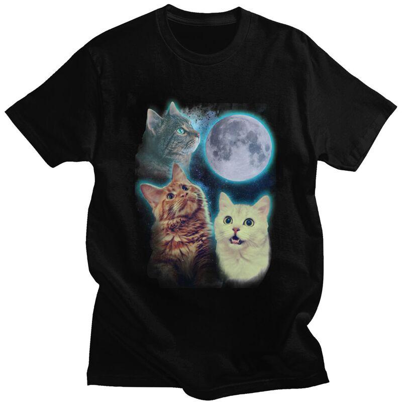 

Custom Mens Three Cats Moon T Shirt Short Sleeves Cotton Tshirt T-shirt Leisure Tees Slim Fit Clothing - Men s Summer Cotton ... S разноцветный