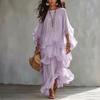 Women's Ruffle Hem Long Maxi Dress for Casual Summer Beach Vacation Wear