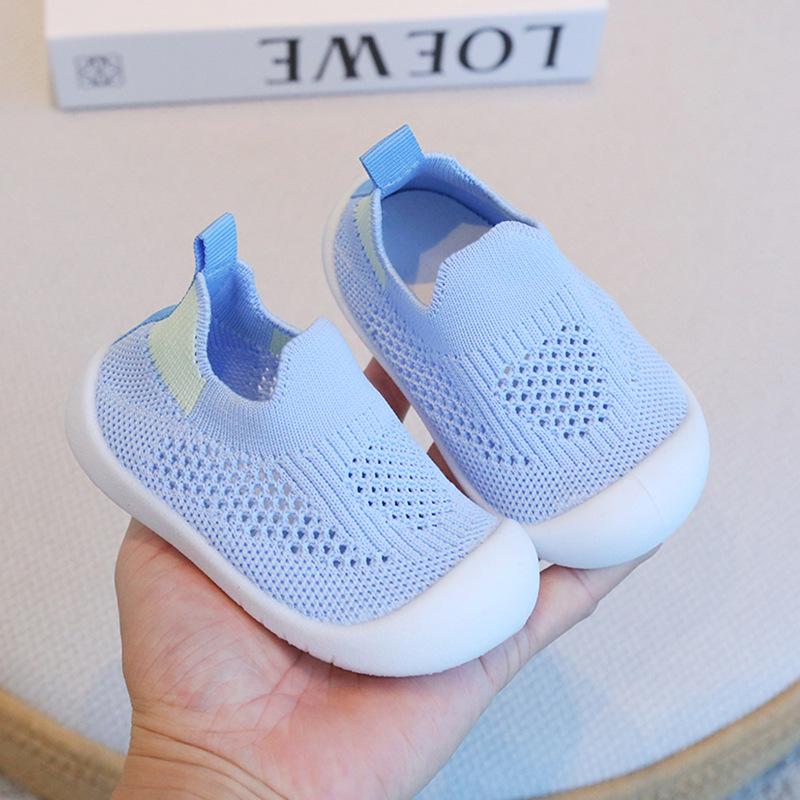 Atmungsaktive Flyknit-Mesh-Schuhe für Kinder - Kollisionsschutz, weiche Sohle, Bonbonfarben, Unisex Kleinkind Freizeit