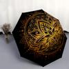 1pc Golden Lotus Mandala Design Umbrella with Plastic Handle,Suitable for All Seasons Home Travel Outdoor UmbrellaDD1626