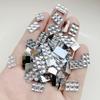 100 Pieces of White Rectangular Double-row Rhinestone Suitable for Jewelry Making, Nail Decoration, DIY Decoration Accessories.