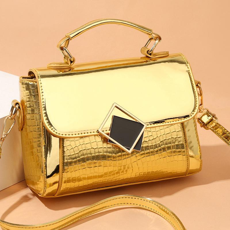 Crossbody Single-shoulder Bag Ladies' Handbag Fashionable Color-blocking Trendy Hand-held Small Square Bag