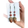 Fruit Earrings - Handmade Natural Dried Fruit Earrings, Retro Chinese Medicine Ethnic Style, for Women.