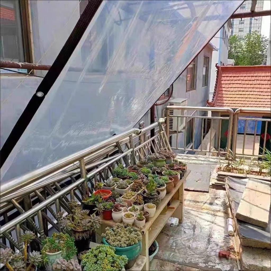 Wind, Rain & Cold-Proof Transparent Courtyard Enclosure Cloth with Edging & Eyelets - Greenhouse Window Seal for Balcony