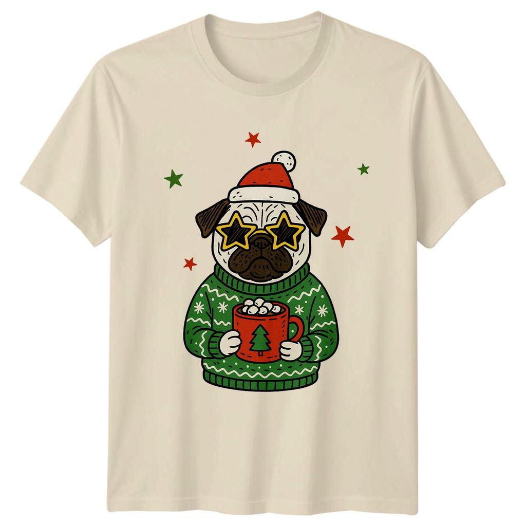 Pug Christmas Holiday Graphic Unisexs Unisexs Tee Sweater Dog Design