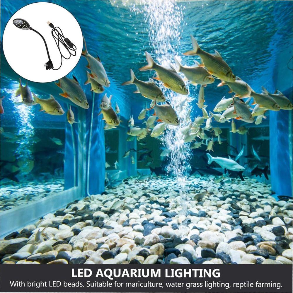 Full Spectrum Small Aquarium Lamp Adjustable Brightness Water Tank Clamp Lighting Ornamental Fish