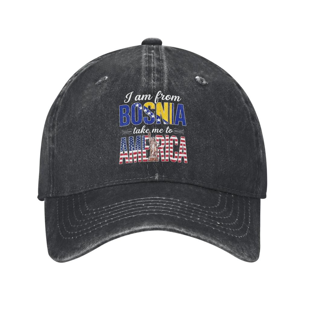 I Am From Bosnia Take Me To America Baseball Cap Accessories For Unisex Adjustable Trucker Hat