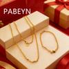 925 Sterling Silver Electroplated Gold Fashion Simple 3MM Cross Chain Necklace Bracelet 40-75CM Set O-chain Birthday Gift