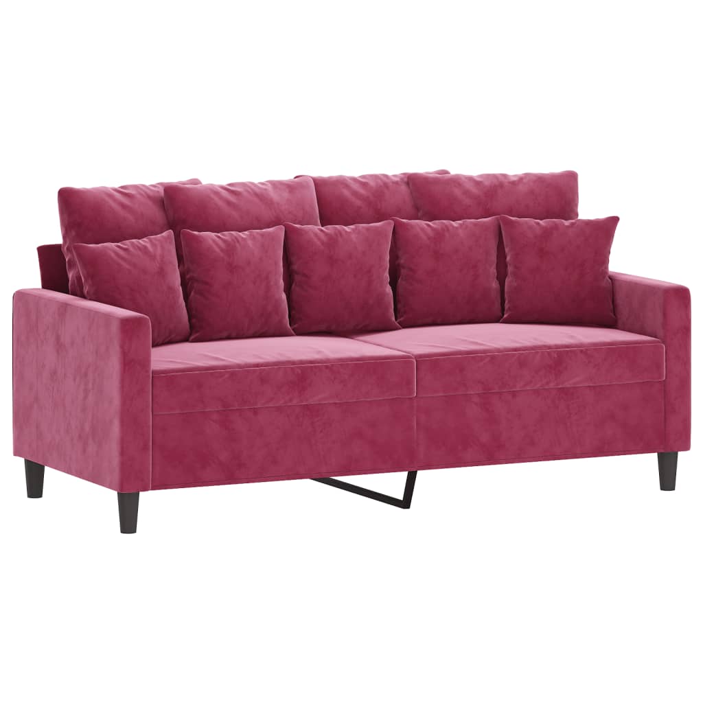 Vidaxl 3-Piece Lounge Set, Velvet, Wine Red