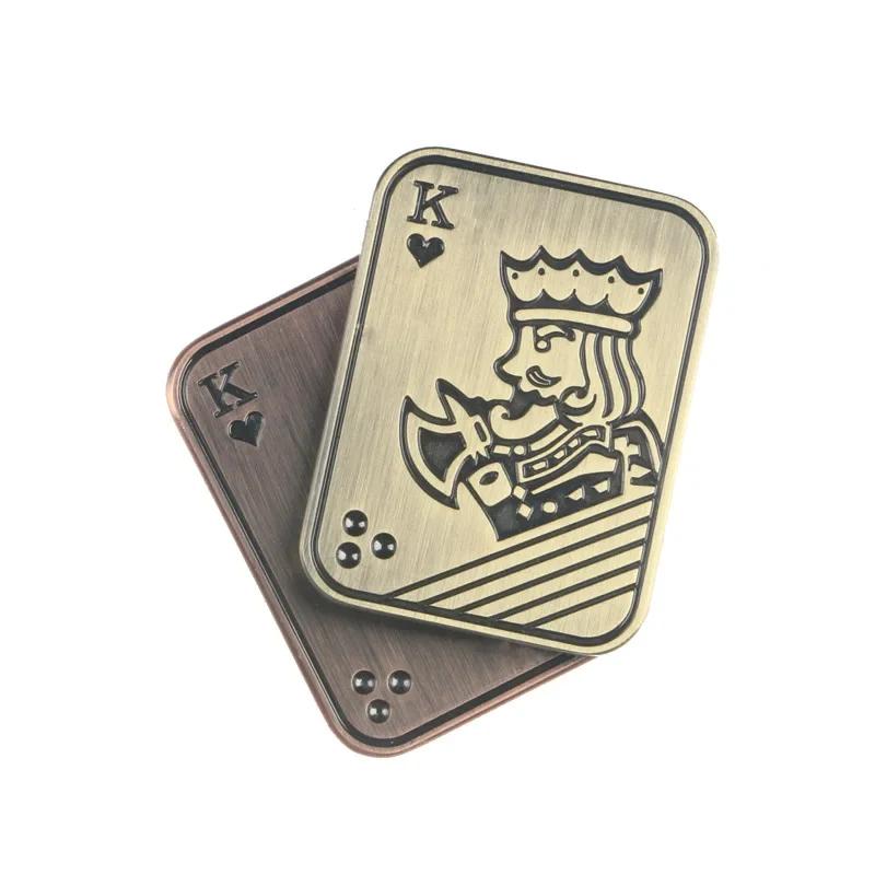 

EDC Poker Magnetic Push Card Metal Pushing Plate Mechanical Slider Haptic Coin PPB Anti Stress Reducing Toys Mini Fidget Sensory Size: 48*36*8.6MM золотой