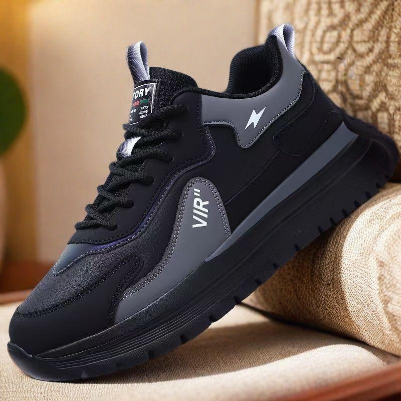 

New casual daily shoes fashion trendy shoes sports men s shoes breathable wear-resistant shock absorption comfortable versatile trend foreign trade 44 черный серый