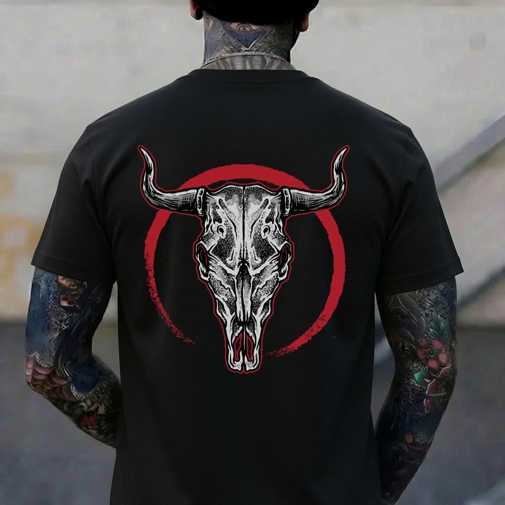 Bull Skull Wildlife Nature - Cow Skull Long Sleeve T-Shirt L