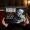 Horror Enthusiast Birthday Gift 2027 Movie And Cats Wall Calendar, Halloween Large Scary Calendar Characters 12 Monthly Spooky Cat Planner for