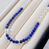 High Quality Natural Lapis Lazuli Artificial Crystal Pearl Necklace Collarbone Chain