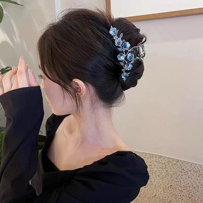 קליפס פרח שיער לנשים קליפס אחיזה רטרו קוקו צמה סרטן מתכת קליפס אחיזה אביזרי שיער כרטיס שיער של ילדה מתוקה