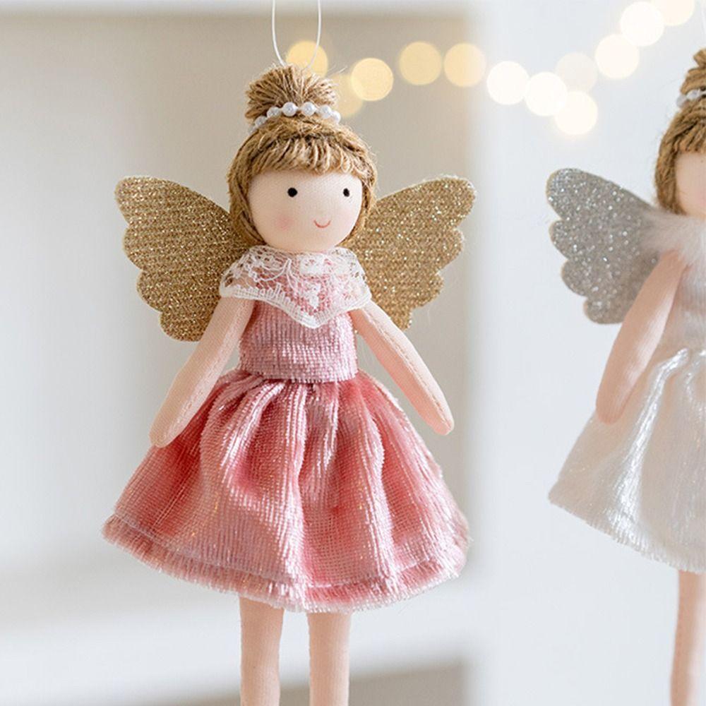 Plush Wings Angel Girl Pendant Soft Christmas Tree Hanging Decoration  Home Xmas Decor
