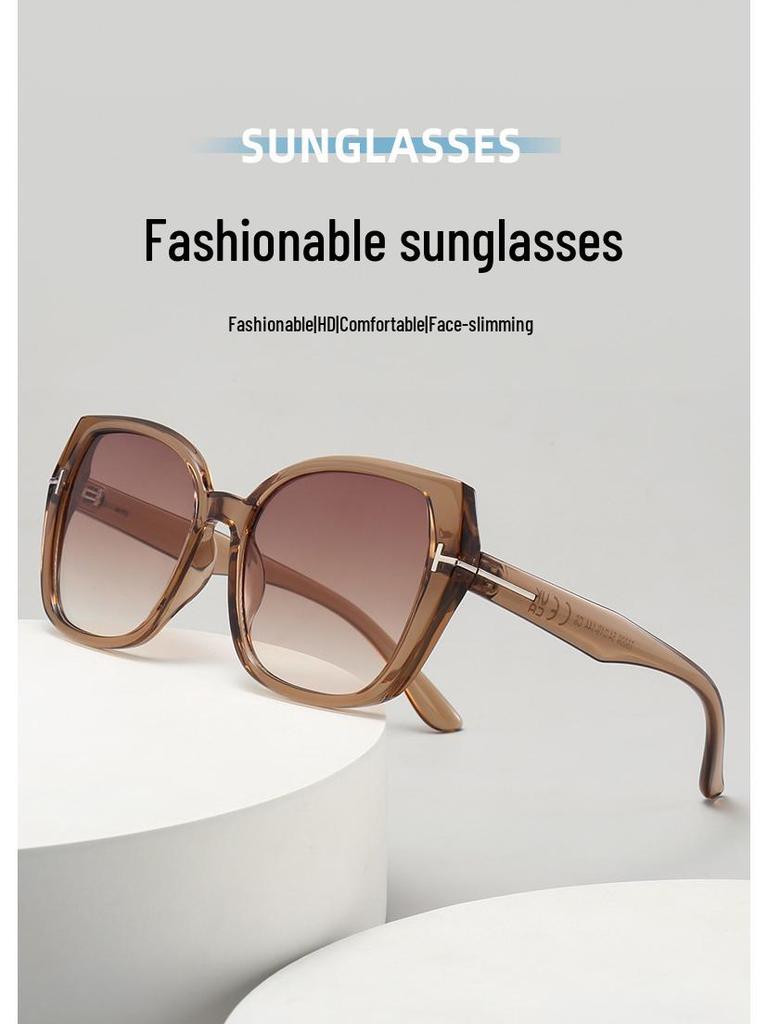 Women's Oversized Retro Square Sunglasses - High-End Sun Protection for Men & Women, Trendy European American Design